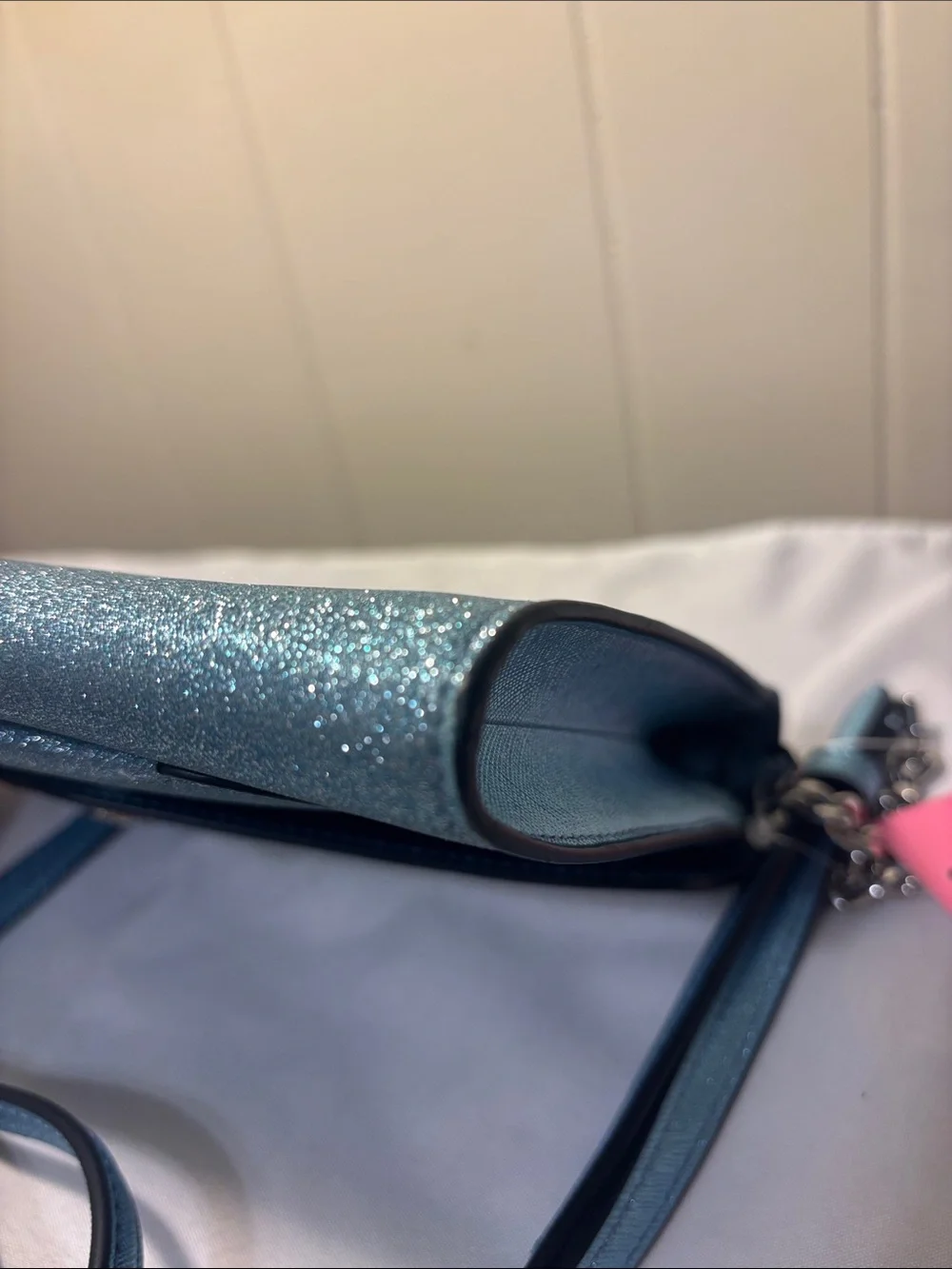 NWT Kate Spade Tinsel Flap Crossbody in Frosty Sky Blue – Incl Factory Packing!